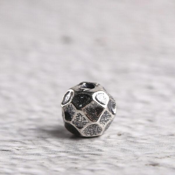pits pattern round shape s925 sterling silver bead, oxidized silver bead - Image 7