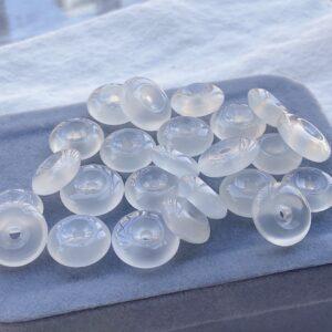 Donut shape genuine natural agate bead, white agate ring bead