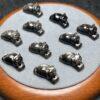 cute cat shape genuine natural silver obsidian bead, silver black cat bead