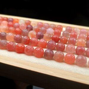 cloud pattern round shape genuine natural pink agate bead, flower shape agate bead