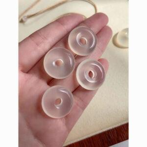 simple rondelle shape genuine natural white agate bead, simple agate bead