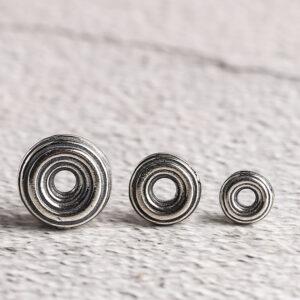 s925 sterling silver line pattern rondelle shape bead, oxidized silver bead