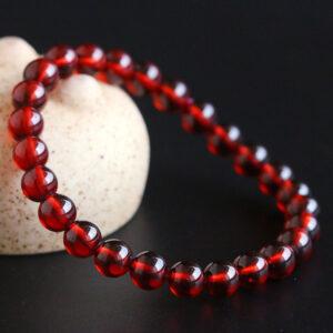 7A wine red genuine natural garnet bracelet, 6 - 10mm round shape beaded bracelet