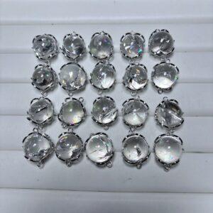 genuine natural white azeztulite bead, azeztulite bead, quartz bead, clear bead, white bead, round bead