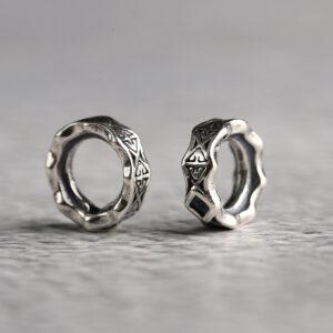 ring bead, flower bead, jump ring, spacer bead, s925 sterling silver, silver bead, oxidized silver bead