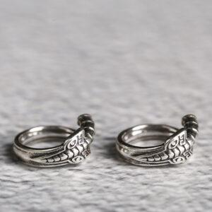 ring bead, curved sword bead, jump ring, spacer bead, s925 sterling silver, silver bead, oxidized silver bead