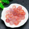 ring shape genuine natural agate bead, red and pink agate jump ring bead