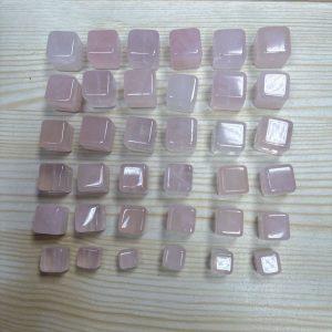 10 pcs genuine natural rose quartz bead, pink bead, square bead, cube bead