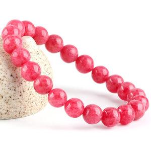 7A genuine natural rhodonite bracelet, 6 - 14mm round shape beaded bracelet