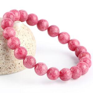 6A genuine natural rhodonite bracelet, 6 - 14mm round shape beaded bracelet