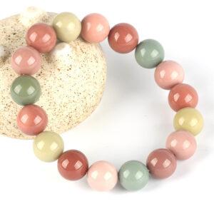 best genuine natural macaroon color agate bracelet, 6 - 14mm round shape colorful beaded bracelet