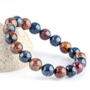 7A genuine natural colorful pietersite bracelet, 7 - 14mm round shape beaded bracelet