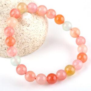 best genuine natural colorful agate bracelet, 8 - 14mm round shape beaded bracelet