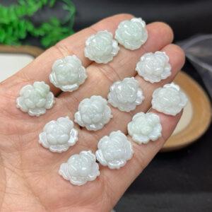 lotus flower shape genuine natural jadeite charm, jade bead