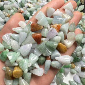 lotus shape genuine natural jadeite charm, jade bead