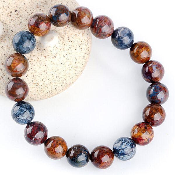 6A genuine natural colorful pietersite bracelet, 7 - 14mm round shape beaded bracelet - Image 2
