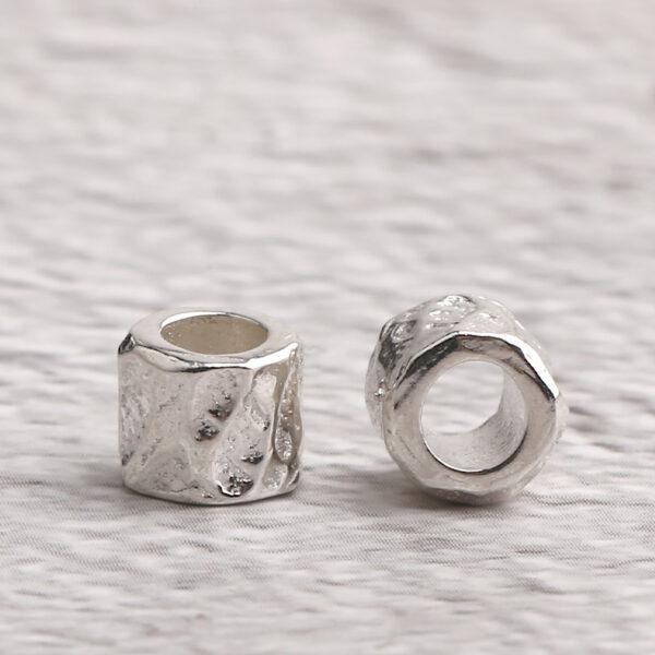 s925 sterling silver trunk shape bead, oxidized silver trunk bead - Image 3