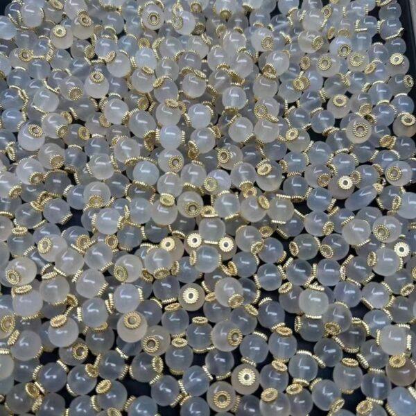 drum shape genuine natural agate bead, white agate drum bead - Image 4