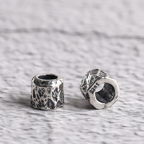 s925 sterling silver trunk shape bead, oxidized silver trunk bead - Image 4