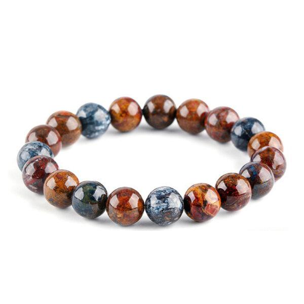 6A genuine natural colorful pietersite bracelet, 7 - 14mm round shape beaded bracelet - Image 4