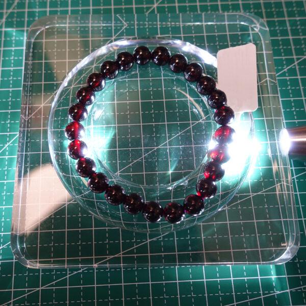7A wine red genuine natural garnet bracelet, 6 - 10mm round shape beaded bracelet - Image 4