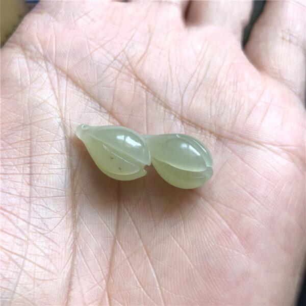 magnolia flower shape natural nephrite jade charm bead - Image 6