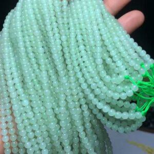 nephrite bead, round bead, whole strand bead, green bead, clear bead, jade bead, high quality bead, genuine bead, natural bead