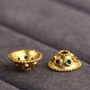 flower bead cap, flower bead holder, spacer bead, s925 sterling silver, silver bead, golden bead, gild bead