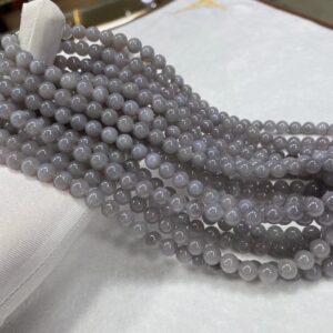 nephrite bead, round bead, whole strand bead, smoky gray bead, jade bead, high quality bead, genuine bead, natural bead