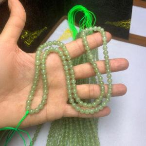 nephrite bead, round bead, whole strand bead, green bead, clear bead, jade bead, high quality bead, genuine bead, natural bead