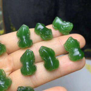 nephrite charm, pixiu charm, pixiu bead, jade charm, green bead, high quality bead, genuine bead, natural bead