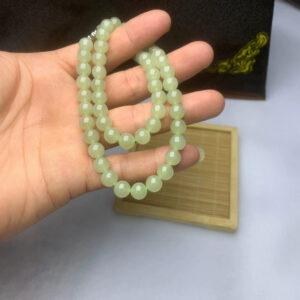 nephrite bead, round bead, whole strand bead, green bead, jade bead, high quality bead, genuine bead, natural bead