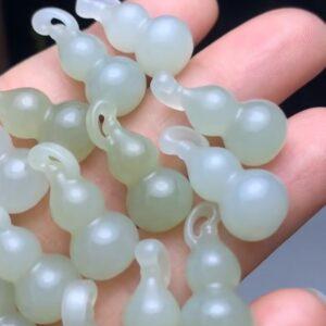 nephrite charm, gourd charm, jade charm, green bead, high quality bead, genuine bead, natural bead