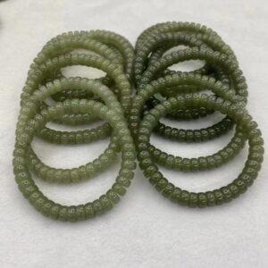 rondelle beaded bracelet, nephrite bracelet, jade bracelet, green bracelet, genuine natural bracelet