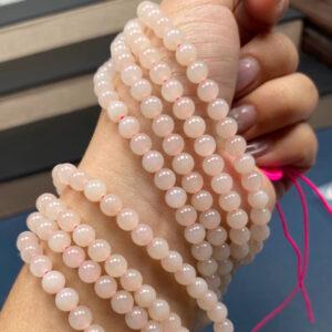 nephrite bead, round bead, whole strand bead, pink bead, jade bead, high quality bead, genuine bead, natural bead