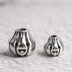 garlic bead, spacer bead, s925 sterling silver, silver bead, oxidized silver bead