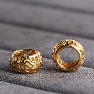 ring bead, hollow bead, cloud pattern bead, jump ring bead, s925 sterling silver, silver bead, golden bead, gild bead