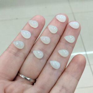 nephrite bead, droplet bead, teardrop bead, white bead, jade bead, ring gems, high quality bead, genuine bead, natural bead
