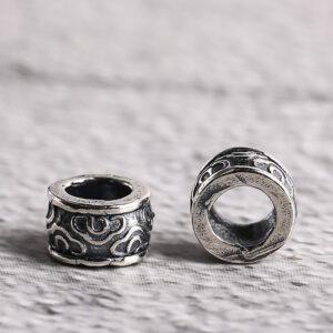ring bead, cloud pattern bead, spacer bead, s925 sterling silver, silver bead, oxidized silver bead