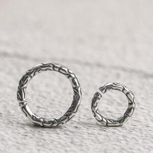 ring bead, cloud pattern bead, spacer bead, s925 sterling silver, silver bead, oxidized silver bead