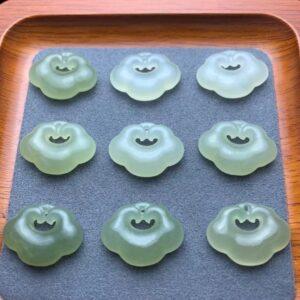 nephrite charm, ruyi charm, jade bead, green bead, high quality bead, genuine bead, natural bead