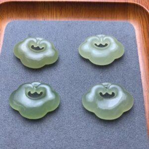 nephrite charm, ruyi charm, jade bead, green bead, high quality bead, genuine bead, natural bead