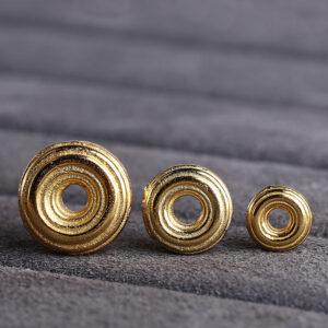 rondelle bead, line pattern bead, spacer bead, s925 sterling silver, golden bead, gild bead