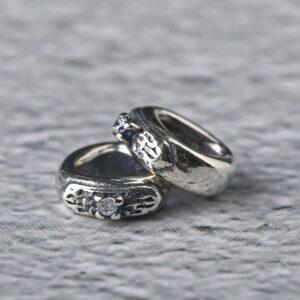 ring bead, flower bead, spacer bead, s925 sterling silver, silver bead, oxidized silver bead