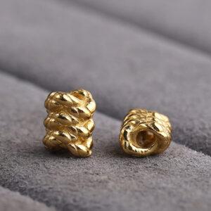 tube bead, rope bead, spacer bead, s925 sterling silver, golden bead, gild bead