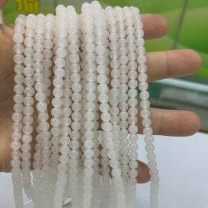 nephrite bead, round bead, whole strand bead, white bead, jade bead, high quality bead, genuine bead, natural bead
