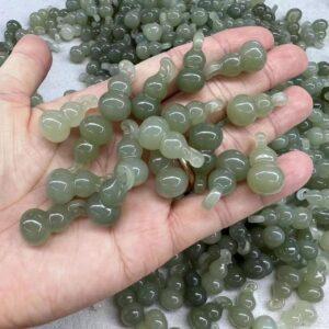 nephrite charm, gourd charm, jade bead, green bead, high quality bead, genuine bead, natural bead