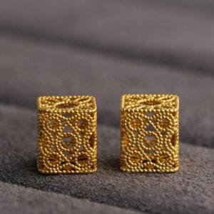 rectangle bead, hollow bead, flower bead, spacer bead, s925 sterling silver, golden bead, gild bead