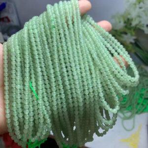 nephrite bead, round bead, whole strand bead, green bead, jade bead, high quality bead, genuine bead, natural bead