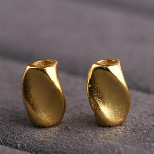 twisted bead, simple bead, s925 sterling silver, silver bead, golden bead, gild bead